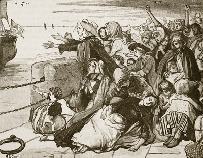 Scene at the removal of the Irish soldiers from Limerick, illustration from 